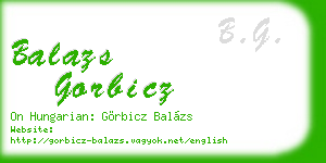 balazs gorbicz business card