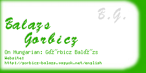 balazs gorbicz business card